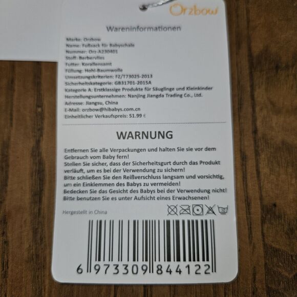 Orzbow Winter Baby Car Seat Cover - Universal Infant Bunting Bag - Black Tan - Picture 6 of 8